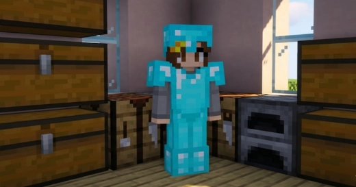 Trying on Full Diamond Armor